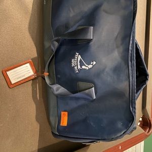 Like New Condition! Navy Blue Stitch Duffel Bag W/ Pinehust Logo!